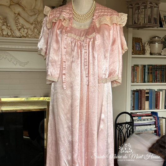 1950's Pink Night Gown & Bed jacket.