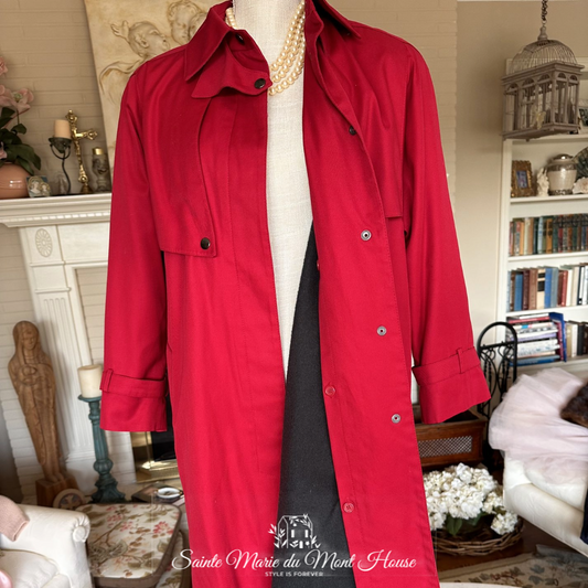 1980's J.G. Hook Red All-Weather Coat