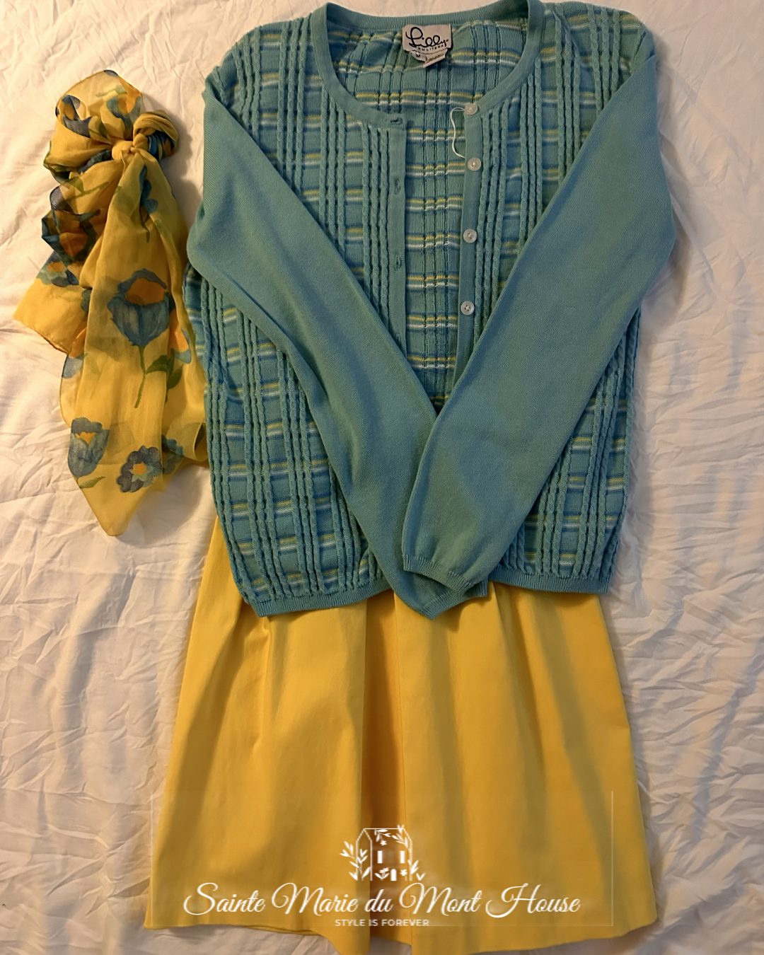 1990s Lulu's Yellow Dress with Scarf