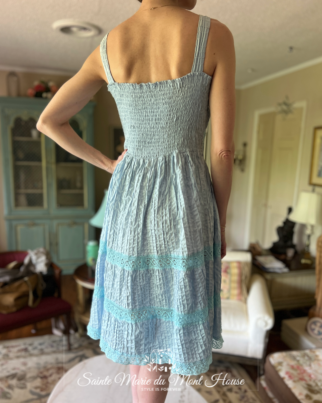 1950's Light Blue Sunback Dress