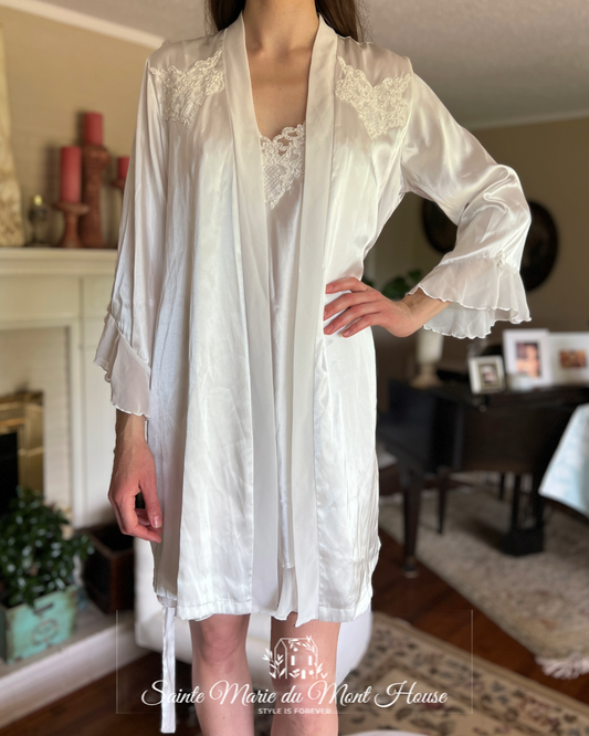 White Bridal Nightgown and Robe